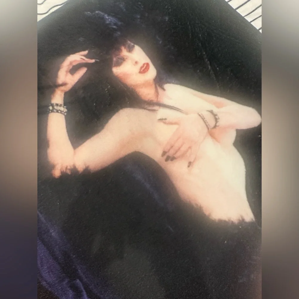 Vintage Elvira Pinup Graphic Bath Mat in Black and Purple